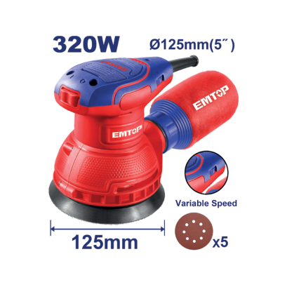 EMTOP เครื่องขัดกระดาษทรายกลม &Oslash;125มม. รุ่น EFSR23206