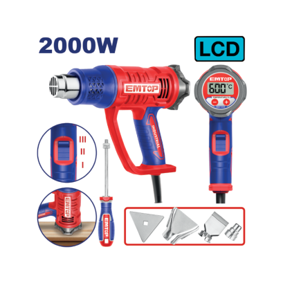 EMTOP เครื่องเป่าลมร้อน 2000 วัตต์ ปรับอุณหภูมิได้ จอ LCD รุ่น EHGN20056