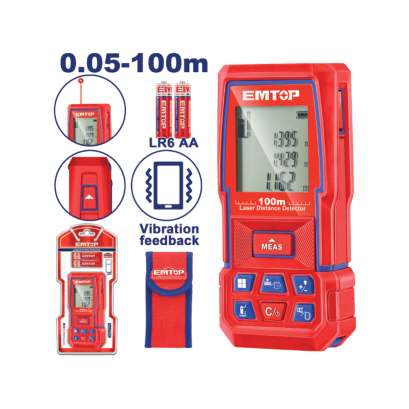 EMTOP เครื่องวัดระยะเลเซอร์ 0.05-100 เมตร รุ่น ELDD1008