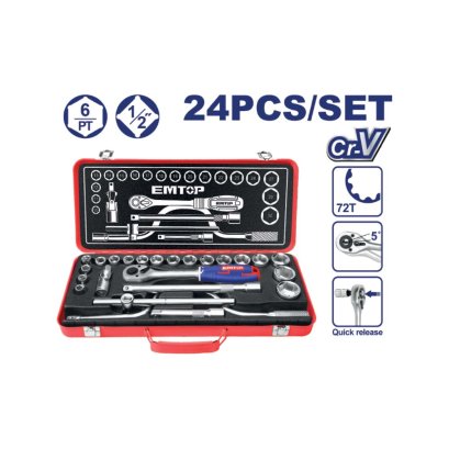 EMTOP ชุดบล็อก 1/2&Prime; 24 ชิ้น รุ่น ESKT12243