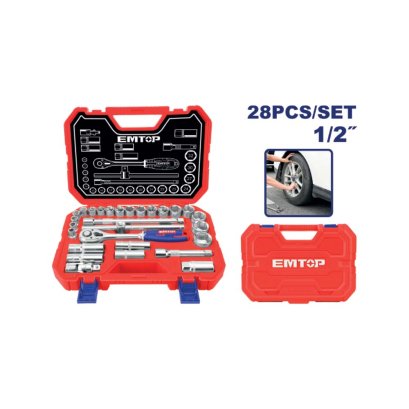 EMTOP ชุดบล็อก 1/2 นิ้ว 28 ชิ้น รุ่น ESKT12281