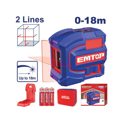 EMTOP เลเซอร์วัดระดับอัตโนมัติ 2 เส้น แสงสีแดง รุ่น ESLE21503