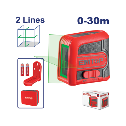 EMTOP เลเซอร์วัดระดับอัตโนมัติ 2 เส้น แสงสีเขียว รุ่น ESLE2M03