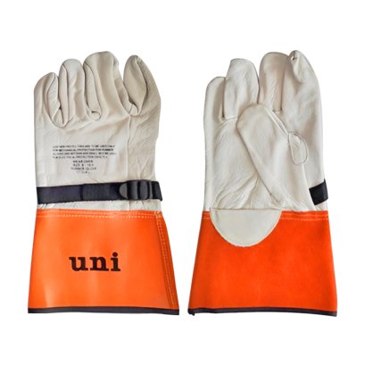 UNI ถุงมือหนังสวมทับ ป้องกันไฟฟ้าแรงสูง ขนาด 9-10.5