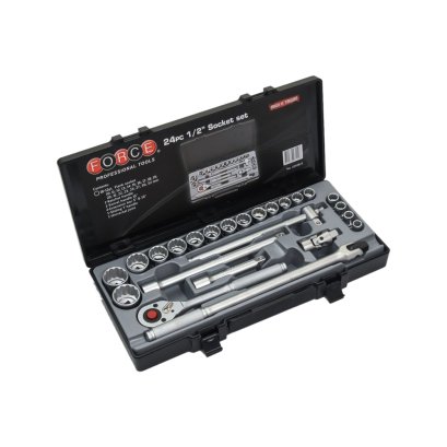FORCE ชุดลูกบล็อก ขนาด 1/2 นิ้ว 12 เหลี่ยม (ขนาดมิล) 24 ชิ้น รุ่น 4245B-9