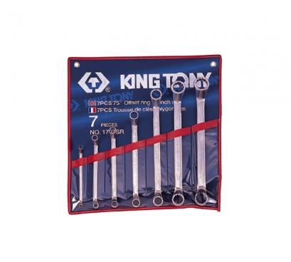 KINGTONY 1707SR ประแจแหวน คอ 75 องศา 7ตัว/ชุด (ระบบนิ้ว)