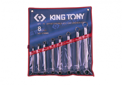 KINGTONY 1708MR ประแจแหวน คอ 75 องศา 8ตัว/ชุด (ระบบมิล)