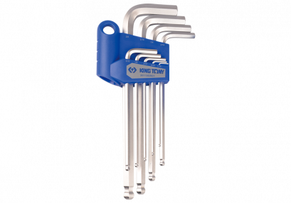 KINGTONY 20129SR ประแจหัวบอล ยาว สีขาว 9 ตัว/ชุด (ระบบนิ้ว)