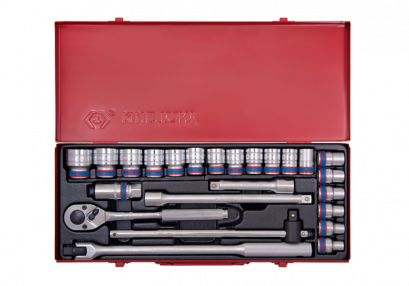 KINGTONY 4026MR07 บล็อกชุด รู 1/2” 24 ตัว/ชุด 12เหลี่ยม (ระบบมิล)