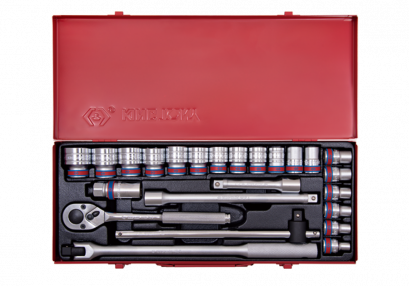 KINGTONY 4026SR บล็อกชุด รู 1/2” 24 ตัว/ชุด 12 เหลี่ยม (ระบบนิ้ว)