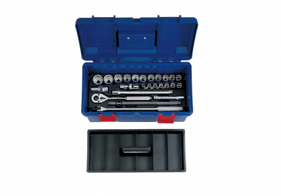 KINGTONY 41026MR บล็อกชุด รู 1/2” 25 ตัว/ชุด 12เหลี่ยม (กล่องเครื่องมือ)