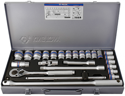 KINGTONY 4226SR01 บล็อกชุด รู 1/2” 25 ตัว/ชุด 12เหลี่ยม (ระบบนิ้ว)