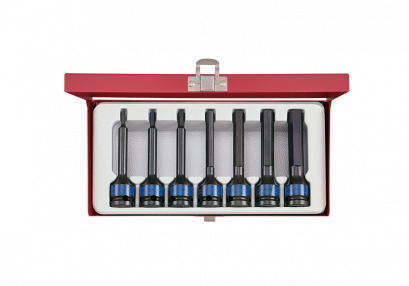 KINGTONY 4457MP ลูกบล็อกเดือยโผล่ลม 6เหลี่ยม ยาว รู 1/2” 7ตัว/ชุด