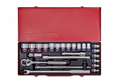 KINGTONY 4526SR บล็อกชุด รู 1/2” 24 ตัว/ชุด 6 เหลี่ยม (ระบบนิ้ว)