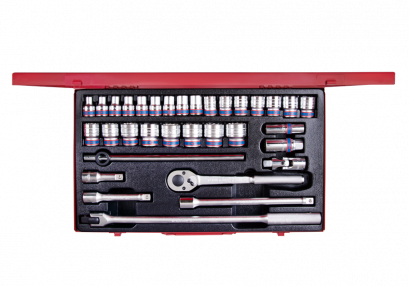 KINGTONY 4534MR บล็อกชุด รู 1/2” 33 ตัว/ชุด 6เหลี่ยม (ระบบมิล)