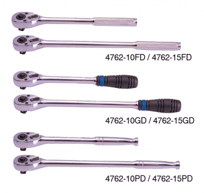 KINGTONY Ratchet 1/2” ด้ามฟรีหัวไข่ กดปุ่ม หัวบาง (ประแจกอกแก๊ก)