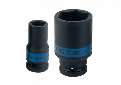 KINGTONY ลูกบล็อกลม ยาว บาง รู 1/2” 6เหลี่ยม (ระบบมิล)