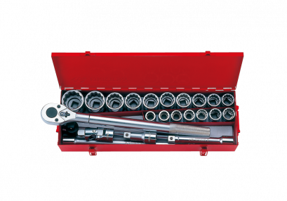 KINGTONY 6023SR บล็อกชุด รู 3/4” 23 ตัว/ชุด 12เหลี่ยม (ระบบนิ้ว)