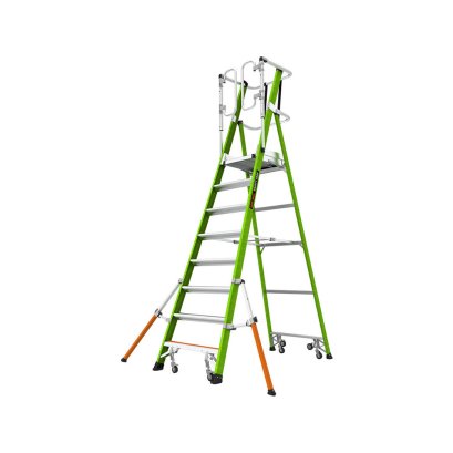 LITTLE GIANT บันไดไฟเบอร์กลาส Safety Cage 7 ฟุต มีขาค้ำ รุ่น 19708-146