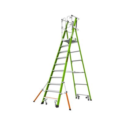LITTLE GIANT บันไดไฟเบอร์กลาส Safety Cage 9 ฟุต มีขาค้ำ รุ่น 19710-146