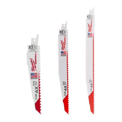 MILWAUKEE ใบเลื่อยซอว์ซอลตัดไม้ ขนาด 6,9,12&quot; AX  5 TPI (5ใบ)