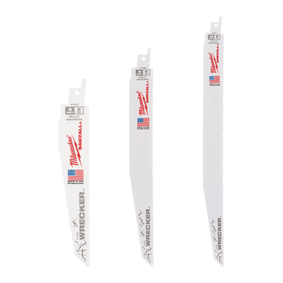 MILWAUKEE ใบเลื่อยซอว์ซอลอเนกประสงค์ 6,9,12&quot; WRECKER  8 TPI (5 ใบ)