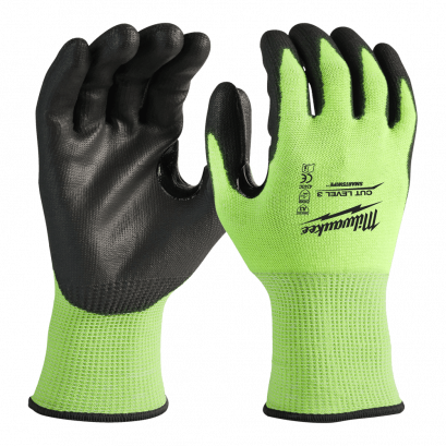 MILWAUKEE ถุงมือสะท้อนแสง Cut Level 3 รุ่น HI-VIS CUT GLOVES