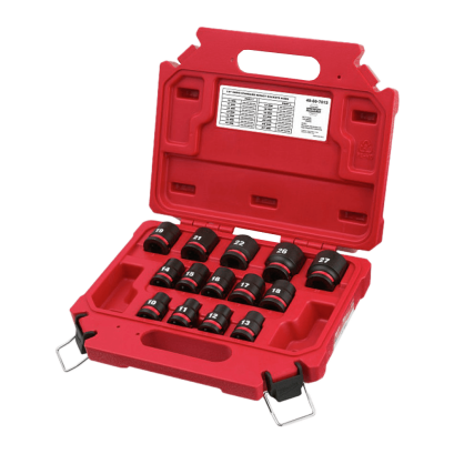 MILWAUKEE ชุดลูกบล็อกกระแทกสั้น 1/2&quot; (14 ชิ้น) 49-66-7013