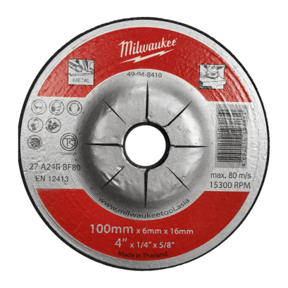 49-94-8410A ใบเจียรขนาด 4 นิ้ว 100x6x16 มม. MILWAUKEE