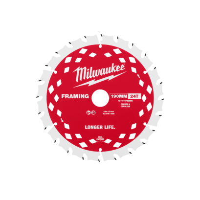 MILWAUKEE 48-40-0720ANR ใบเลื่อยวงเดือนตัดไม้ 190มม. Thin Kerf 24T