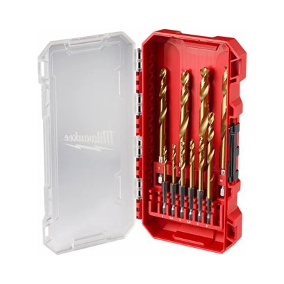MILWAUKEE 48-89-4859 ชุดดอกเจาะเหล็กไทเทเนี่ยม Red Hex HSS-G Titanium (10 ดอก)
