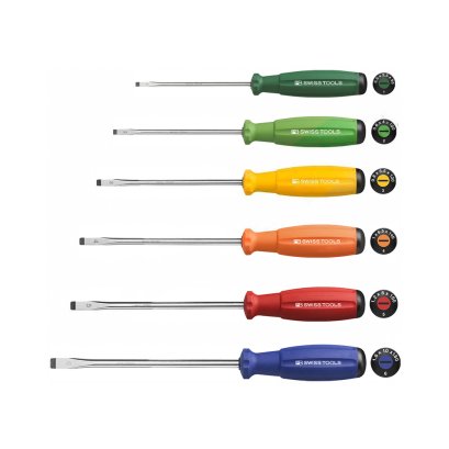 PB SWISS TOOLS ไขควงปากแบน เบอร์ 1 ถึง 6 รุ่น PB8100 RB