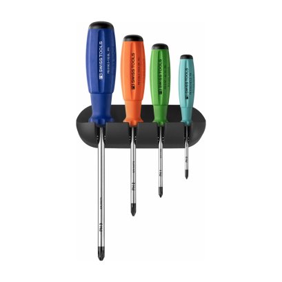 PB Swiss Tools ชุดไขควงปากแฉก 4ชิ้น พร้อมขาแขวน รุ่น PB8242 RB