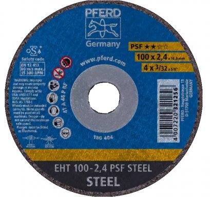 PFERD EHT 100-2,4 PSF STEEL/16,0 ใบตัดเหล็ก 4 นิ้ว ตราม้าลอดห่วง