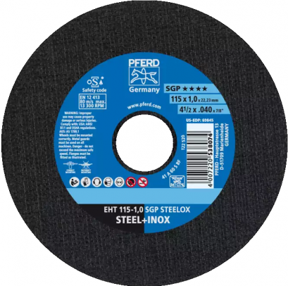 PFERD EHT 115-1,0 SGP STEELOX ใบตัดสเตนเลส 4.5นิ้ว ม้าลอดห่วง