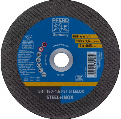 PFERD EHT 180-1,6 PSF STEELOX ใบตัดสเตนเลส 7 นิ้ว ตราม้าลอดห่วง