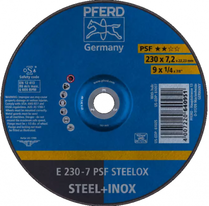 PFERD E 230-7 PSF STEELOX ใบเจียร์สเตนเลส 9นิ้ว ม้าลอดห่วง