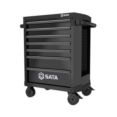 SATA ตู้เก็บเครื่องมือสีดำมีล้อ 7 ชั้น รุ่น SATA ST95113G-B