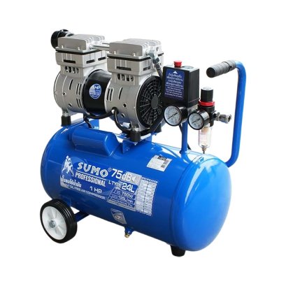 SUMO ปั๊มลมไร้น้ำมัน Silent Oil Free Air compressor L Type 24 L