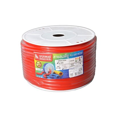 SUMO สายลมม้วน PU ขนาด 8x12 (100 เมตร) สีแดง