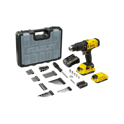 STANLEY สว่านกระแทกไร้สาย 20V พร้อมอุปกรณ์ 100 ชิ้น รุ่น SCD711D2KA-B1