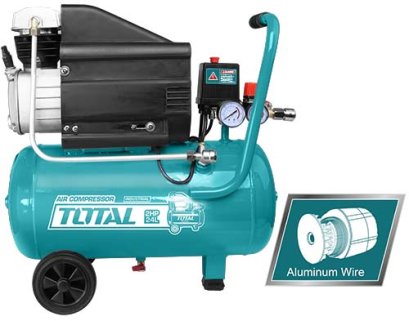 TOTAL TC120246 ปั๊มลมระบบโรตารี่ บรรจุลม 24 ลิตร 2HP