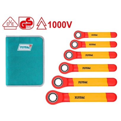 TOTAL THKISPA0603 ประแจแหวนฟรี ด้ามหุ้มฉนวน 6 ตัว/ชุด