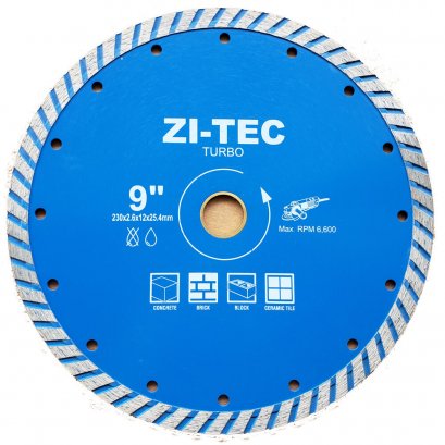 ZI-TEC ZI TURBO DIAMOND BLADE 9&quot; ใบเพชรตัดคอนกรีต 9 นิ้ว