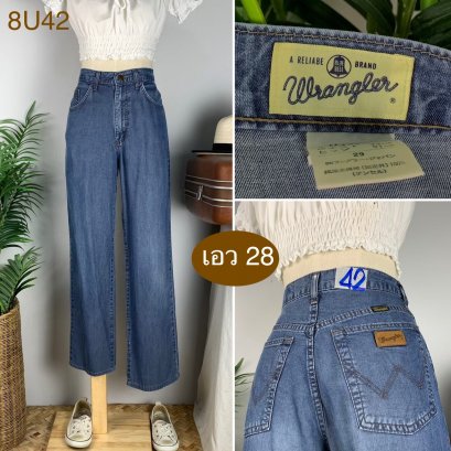 &hearts;️ รหัส8U42 ▪️ป้าย Wrangler  ▪️ เอว 28" สะโพก 38" ต้นขา 23" ▪️เป้า 11.5" ยาว 39.5" (นิ้ว)