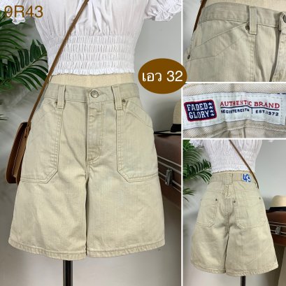 ♥️ รหัส9R43 ▪️ป้าย Faded Glorg  ▪️ เอว 32&quot; สะโพก 41&quot; ต้นขา 26&quot; ▪️เป้า 10&quot; ยาว 17&quot; (นิ้ว)