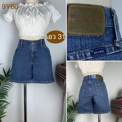 ♥️ รหัส9Y60 ▪️ป้าย Wrangler Blues  ▪️ เอว 31&quot; สะโพก 37&quot; ต้นขา 23&quot; ▪️เป้า 9.5&quot; ยาว 15&quot; (นิ้ว)