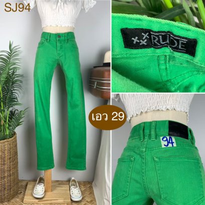 ♥️ รหัสSJ94 ▪️ป้าย Rude  ▪️ เอว 29&quot; สะโพก 34-36&quot; ต้นขา 21-22&quot; ▪️เป้า 9.5&quot; ยาว 39&quot; (นิ้ว)