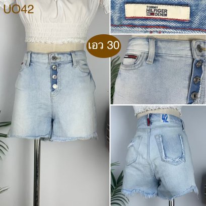 ♥️ รหัสUO42 ▪️ป้าย Tommy  ▪️ เอว 30&quot; สะโพก 35-38&quot; ต้นขา 22-24&quot; ▪️เป้า 10&quot; ยาว 12&quot; (นิ้