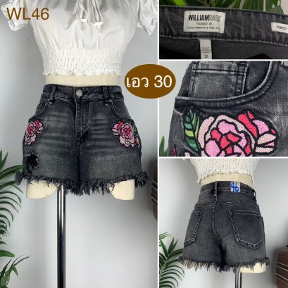 ♥️ รหัสWL46 ▪️ป้าย Williamrast  ▪️ เอว 30&quot; สะโพก 36-38&quot; ต้นขา 24&quot; ▪️เป้า 9&quot; ยาว 10.5&quot; (นิ้ว)